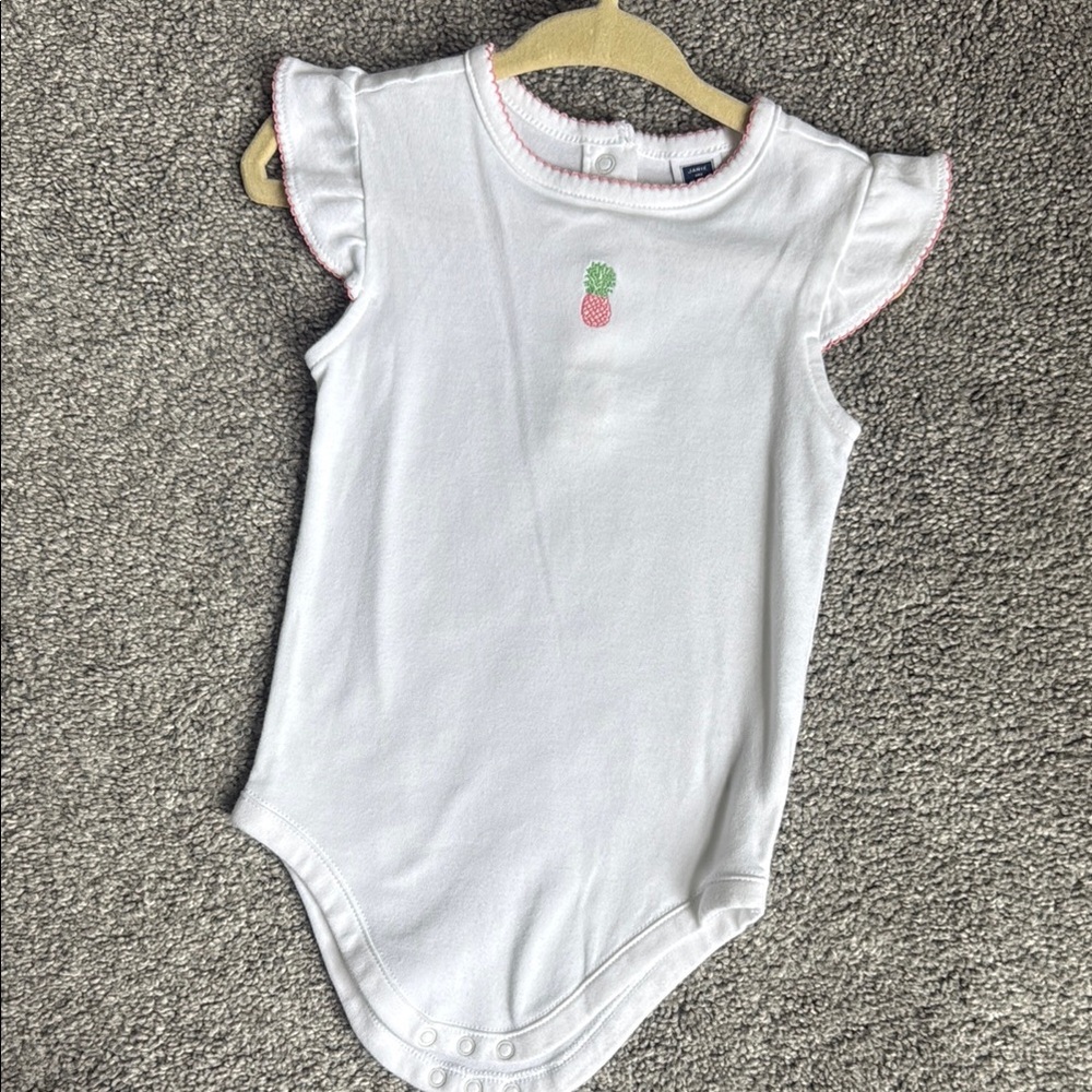 Janie and Jack White Bodysuit with Ruffled Sleeves